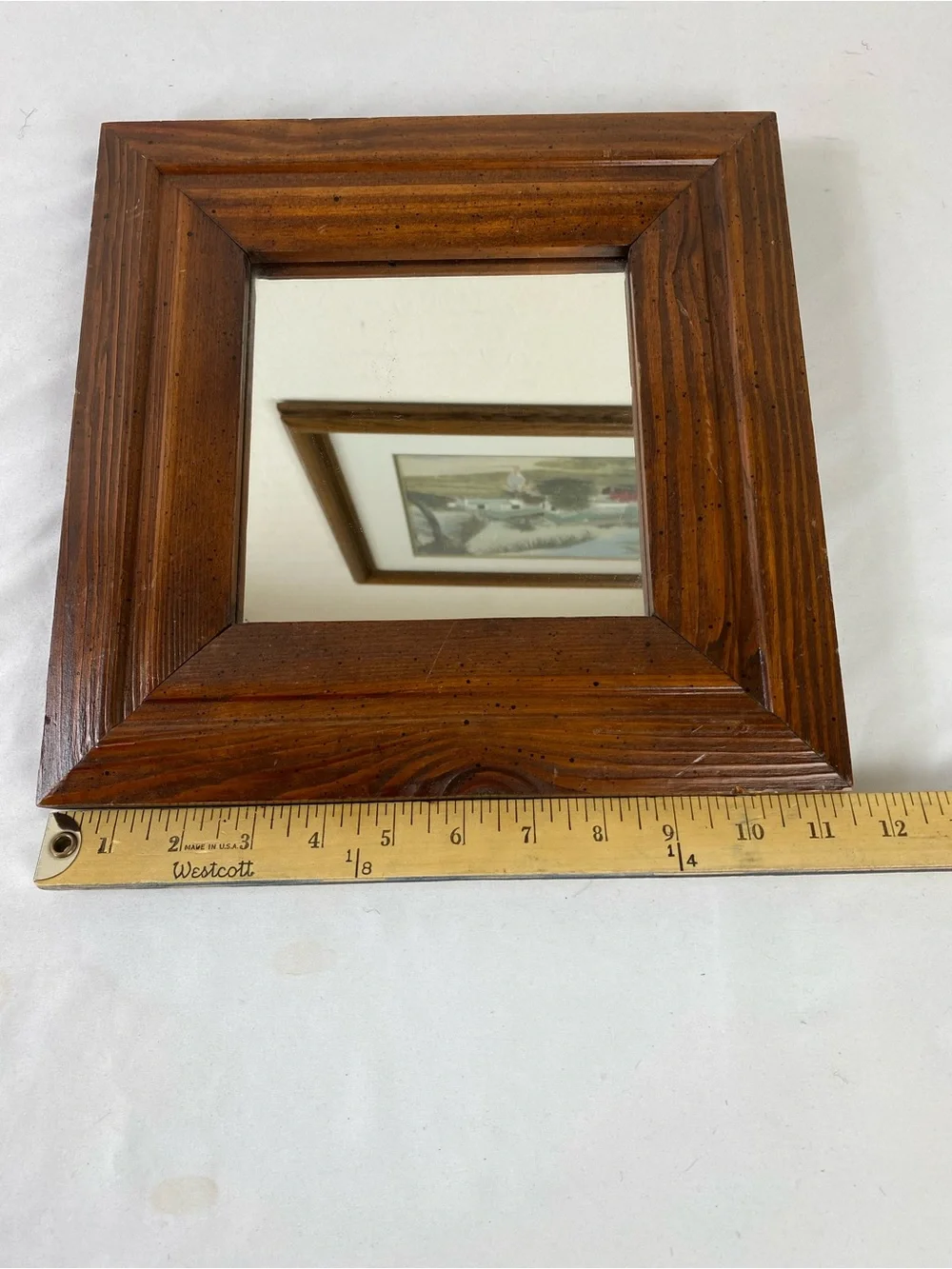 Rustic Brown Wood Framed Wall Mirror - Home Wall Decor Vintage